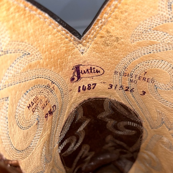 Justin Brown Cowboy Boots - Picture 8 of 8